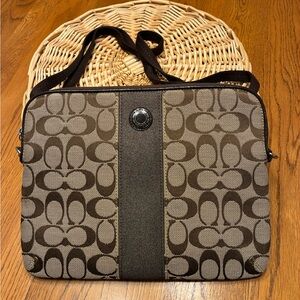 COACH SIGNATURE CROSSBODY TABLET IPAD STRIPE MESSENGER BAG